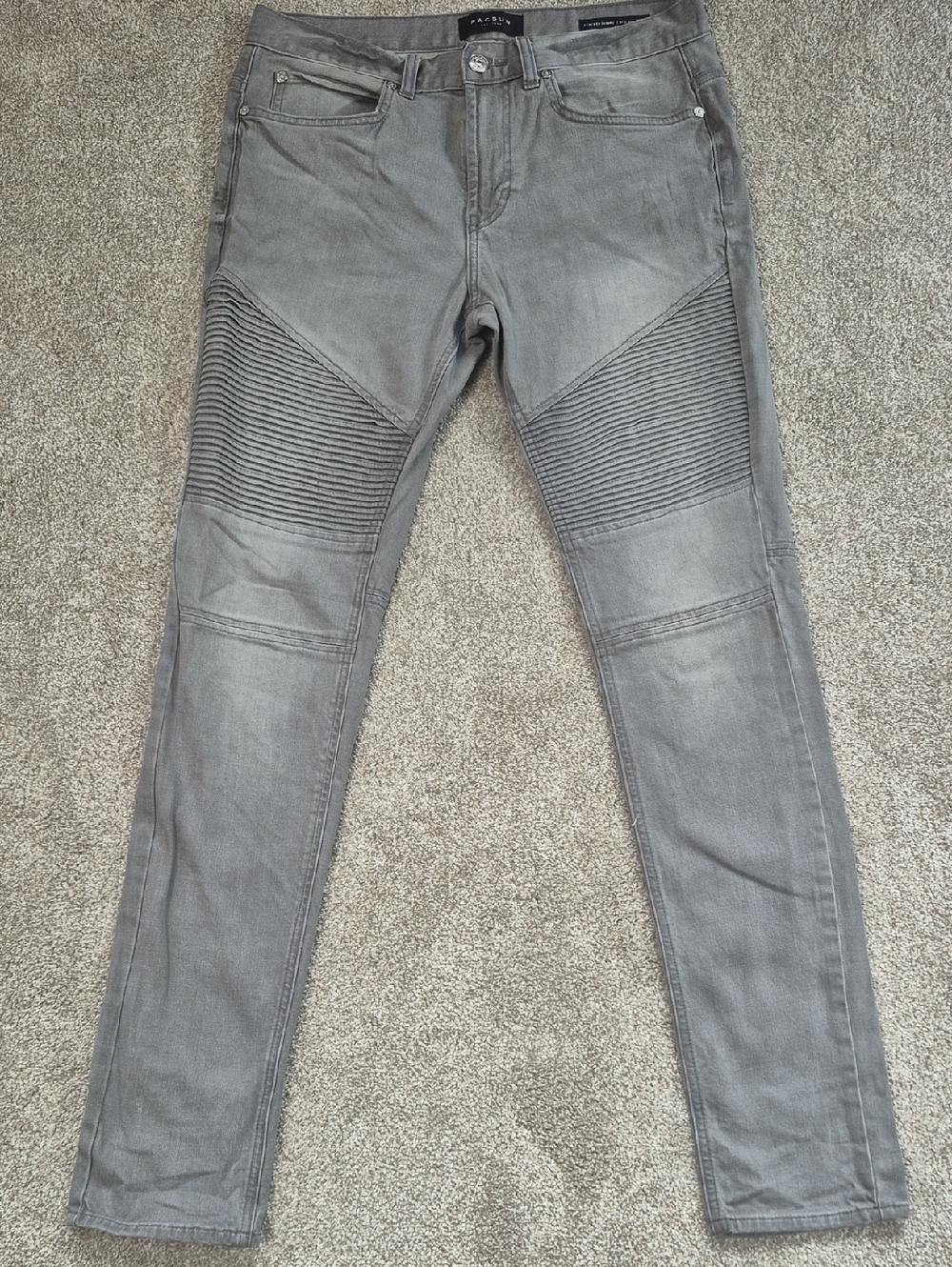 PacSun Gray Moto Skinny Jeans